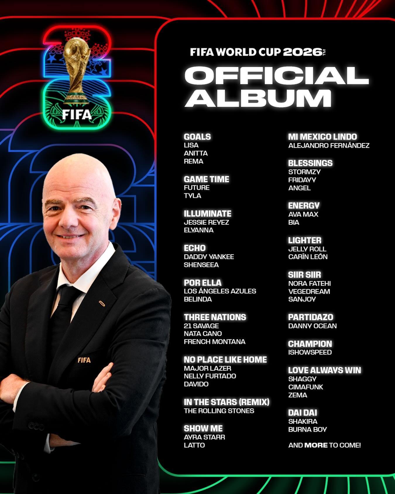 乐鱼体育登录入口-FIFA公布本届世界杯18首官方歌曲,甲亢哥的Champion在列